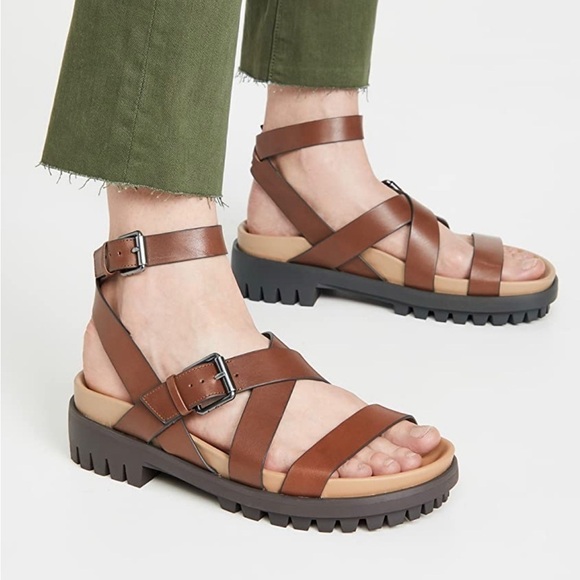 NEW Sam Edelman Eleanor’s Brown Strappy Leather Sandals Women’s 7 - Picture 12 of 12